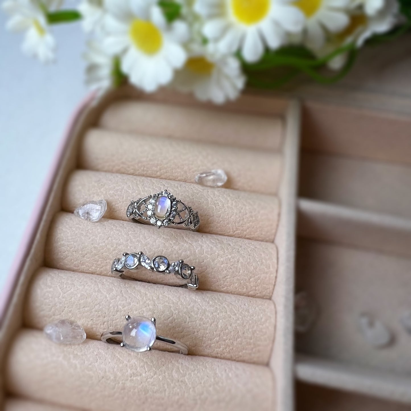 公主風藍月亮戒指