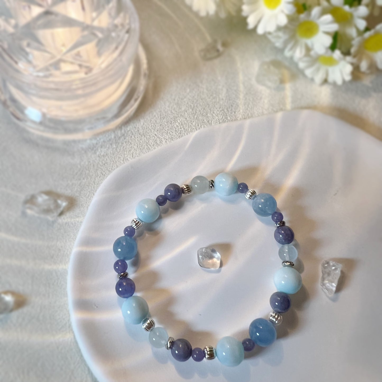 異極礦坦桑石海藍寶水晶手鏈