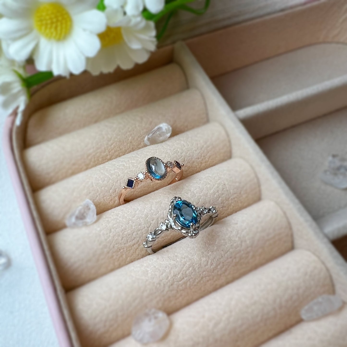 天空藍托帕石戒指